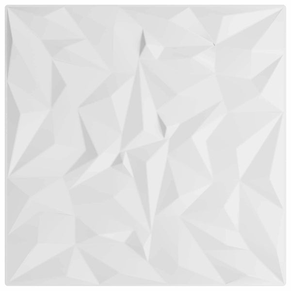 Seinäpaneelit 12 kpl 50 x 50 cm valkoinen XPS Vaahdon