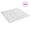 Seinäpaneelit 12 kpl 50 x 50 cm valkoinen XPS Vaahdon