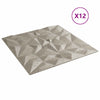 Seinäpaneelit 12 kpl 50 x 50 cm Ametistibetoni XPS Vaahdon