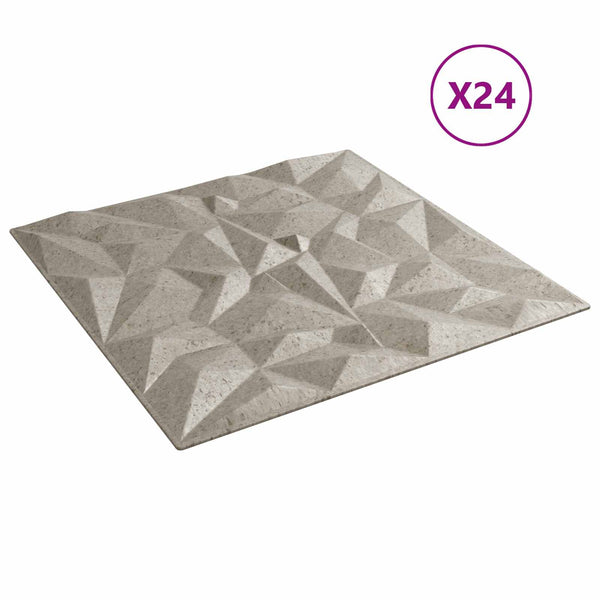 Seinäpaneelit 24 kpl 50 x 50 cm Ametistibetoni XPS Vaahdon