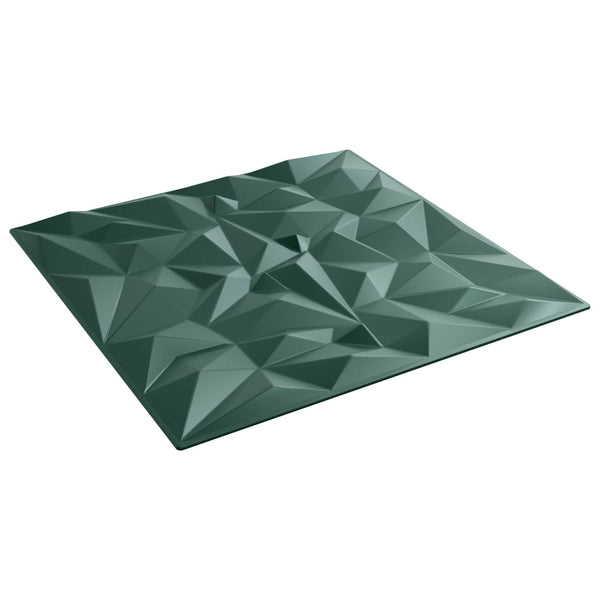Seinäpaneelit 12 kpl 50 x 50 cm Ametistivihreä XPS Vaahdon