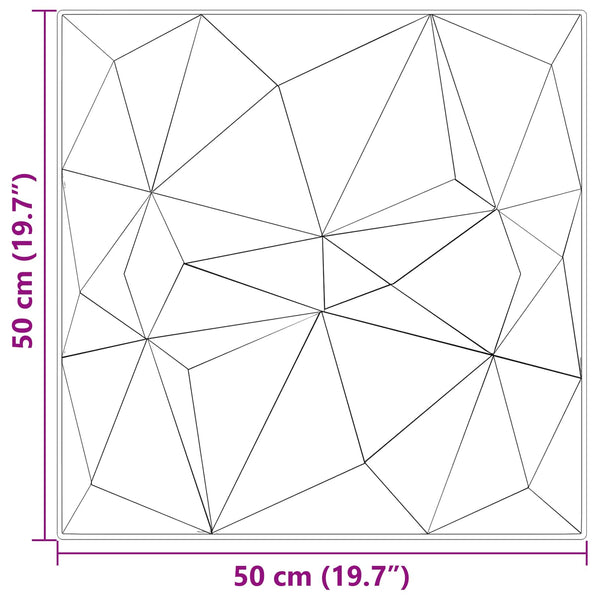Seinäpaneelit 12 kpl 50 x 50 cm Timanttibetoni XPS Vaahdon