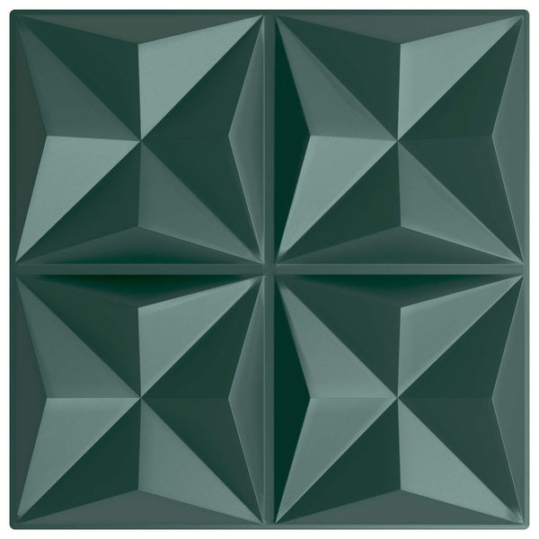 Seinäpaneelit 12 kpl 50 x 50 cm Origamivihreä XPS Vaahdon