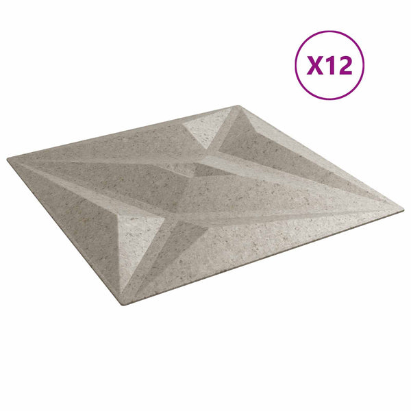Seinäpaneelit 12 kpl 50 x 50 cm Tähtibetoni XPS Vaahdon