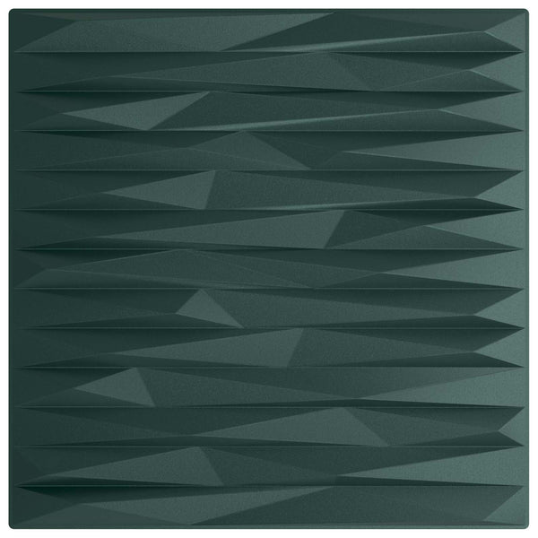 Seinäpaneelit 12 kpl 50 x 50 cm Kivilöyhkönvihreä XPS Vaahdon