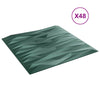 Seinäpaneelit 48 kpl 50 x 50 cm Kivilöyhkönvihreä XPS Vaahdon
