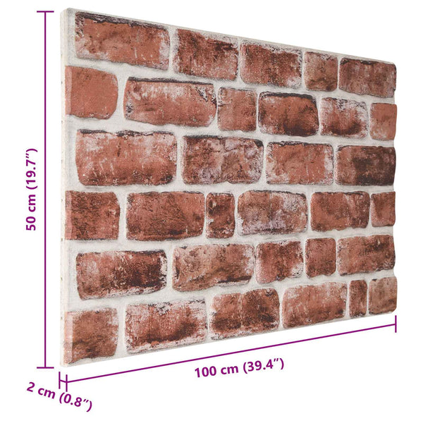 Seinäpaneelit 10 kpl 100 x 50 cm Tumma ruskea ja valkoinen