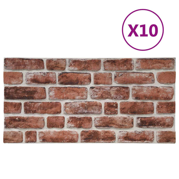 Seinäpaneelit 10 kpl 100 x 50 cm Tumma ruskea ja valkoinen