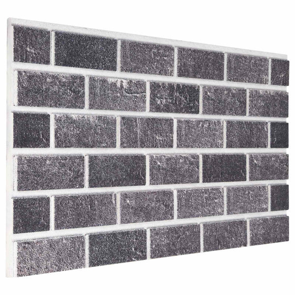 Seinäpaneelit 10 kpl 100 x 50 cm Mustat ja harmaa