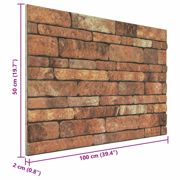 Seinäpaneelit 10 kpl 100 x 50 cm Ruskea ja valkoinen