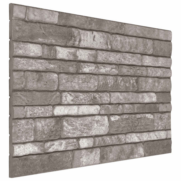 Seinäpaneelit 10 kpl 100 x 50 cm Tummanharmaa EPS vaahtomuovi