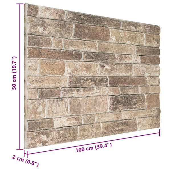 Seinäpaneelit 10 kpl 100 x 50 cm Monivärinen EPS vaahtomuovi