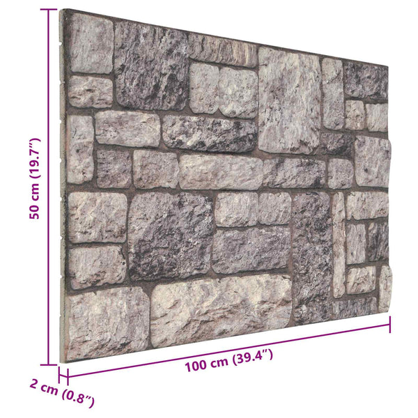Seinäpaneelit 10 kpl 100 x 50 cm Harmaa ja valkoinen