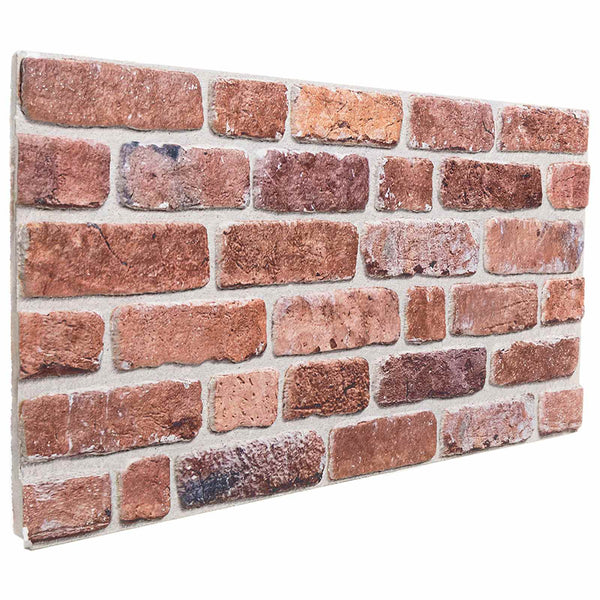 Seinäpaneelit 10 kpl 100 x 50 cm Punainen EPS vaahtomuovi