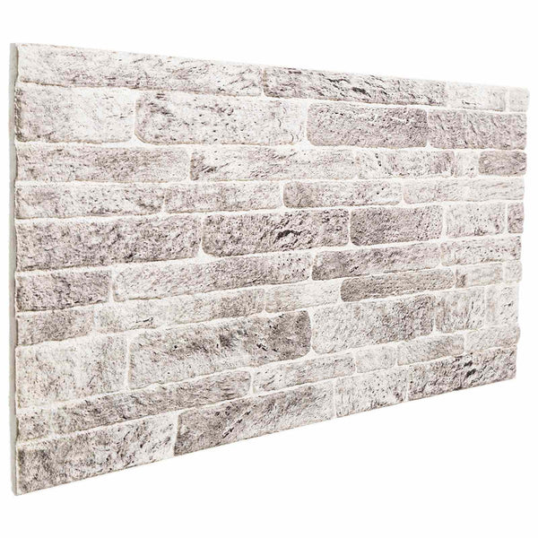 Seinäpaneelit 10 kpl 100 x 50 cm Vaaleanharmaa ja valkoinen