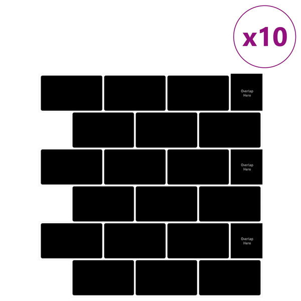Metrolaatta 10 kpl Musta 30 x 30 cm Polyuretaani ja PET