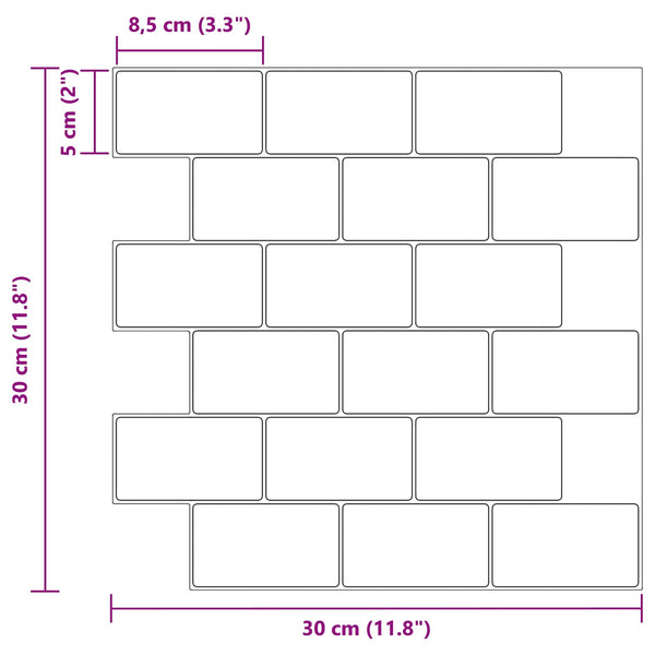 Metrolaatta 20 kpl Valkoinen musta 30 x 30 cm