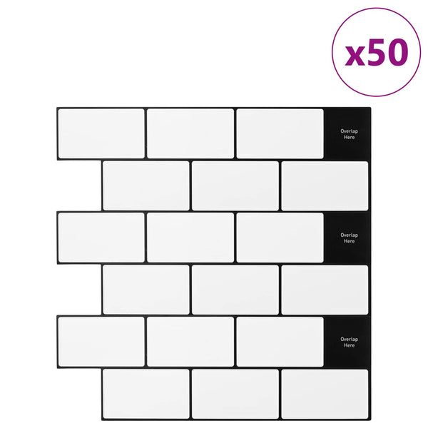 Metrolaatta 50 kpl Valkoinen musta 30 x 30 cm