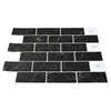 Metrolaatta 10 kpl Musta marmori 30 x 30 cm Polyuretaani ja PET
