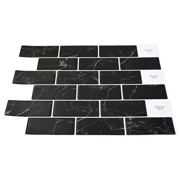 Metrolaatta 10 kpl Musta marmori 30 x 30 cm Polyuretaani ja PET