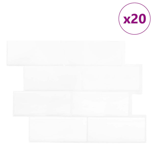 Metrolaatta 20 kpl valkoinen 29 x 21 cm Polyuretaani ja PET