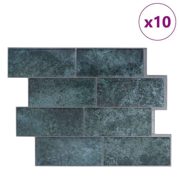 Metrolaatta 10 kpl Sinivihreä 29 x 21 cm Polyuretaani ja PET