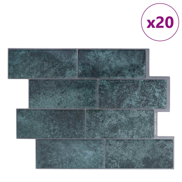 Metrolaatta 20 kpl Sinivihreä 29 x 21 cm Polyuretaani ja PET