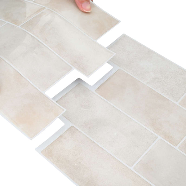 Metrolaatta 10 kpl Beige marmori 29 x 21 cm Polyuretaani ja PET