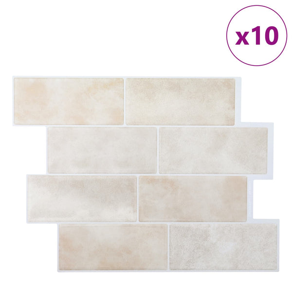 Metrolaatta 10 kpl Beige marmori 29 x 21 cm Polyuretaani ja PET