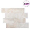 Metrolaatta 20 kpl Beige marmori 29 x 21 cm Polyuretaani ja PET