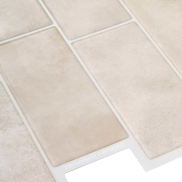Metrolaatta 50 kpl Beige marmori 29 x 21 cm Polyuretaani ja PET
