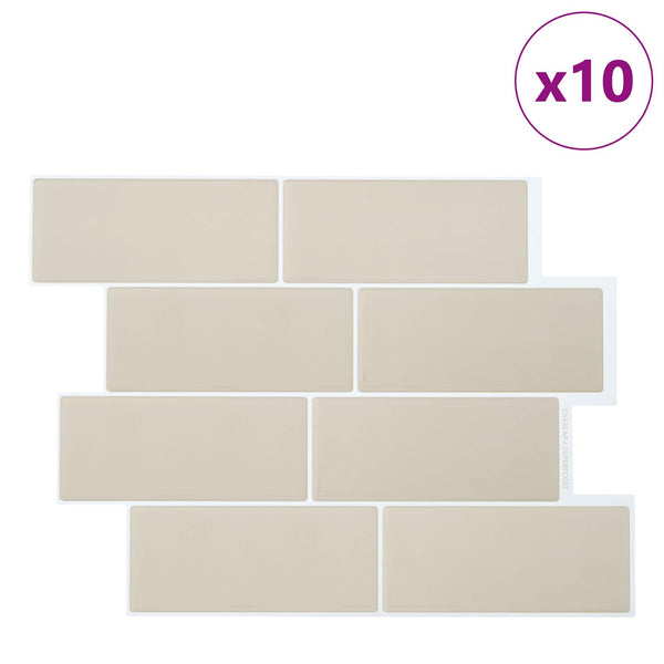 Metrolaatta 10 kpl Beige 29 x 21 cm Polyuretaani ja PET