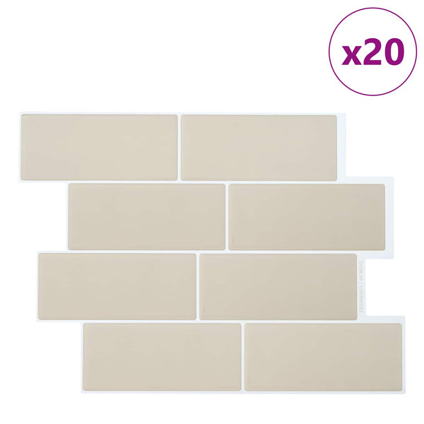 Metrolaatta 20 kpl Beige 29 x 21 cm Polyuretaani ja PET
