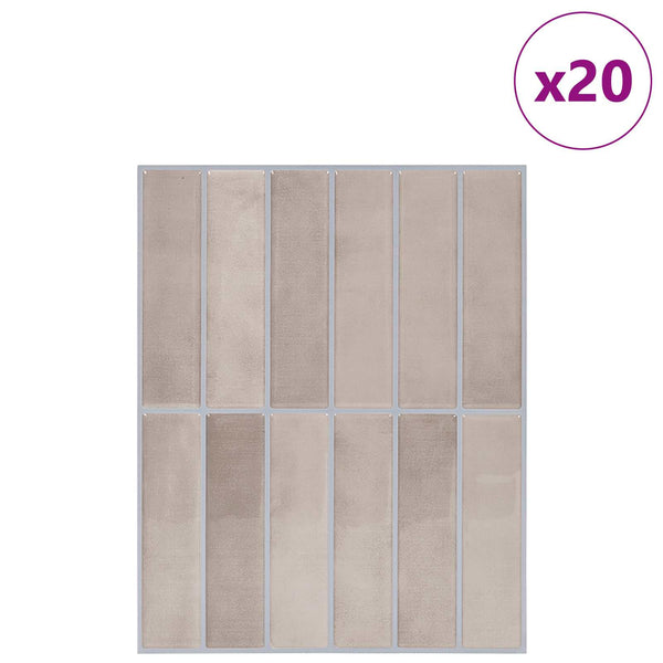 Suorakulmainen laatta 20 kpl Beige kahvi 29 x 23 x 0,08 cm