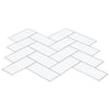 Herringbone-laatta 50 kpl Valkoinen harmaa 30 x 30 cm