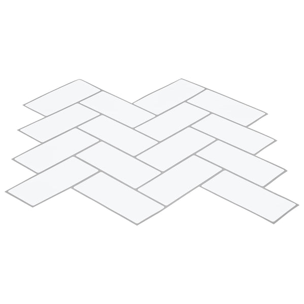 Herringbone-laatta 50 kpl Valkoinen harmaa 30 x 30 cm