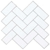 Herringbone-laatta 50 kpl Valkoinen harmaa 30 x 30 cm