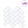 Herringbone-laatta 50 kpl Valkoinen harmaa 30 x 30 cm