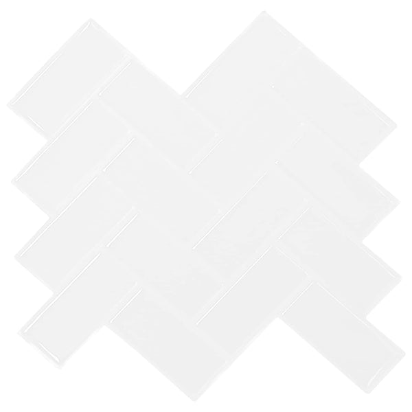 Herringbone-laatta 10 kpl valkoinen 30 x 30 cm