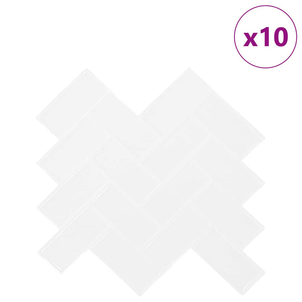 Herringbone-laatta 10 kpl valkoinen 30 x 30 cm