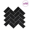 Herringbone-laatta 10 kpl Musta 30 x 30 cm Polyuretaani ja PET