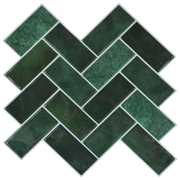 Herringbone-laatta 50 kpl Tummanvihreä 30 x 30 cm