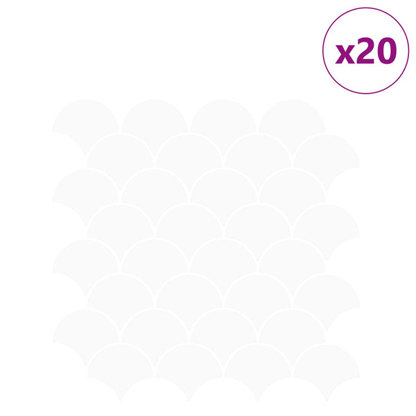 Kala-asteikko laatta 20 kpl valkoinen 30 x 30 cm