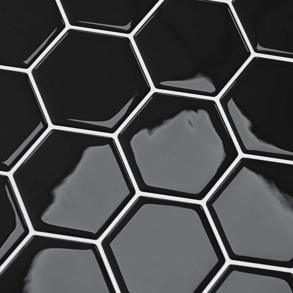 Heptagonaalinen laatta 20 kpl Musta 30 x 30 cm