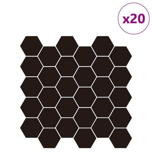 Heptagonaalinen laatta 20 kpl Musta 30 x 30 cm