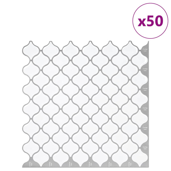 Lanturn-laatta 50 kpl valkoinen 27 x 27 cm Polyuretaani ja PET