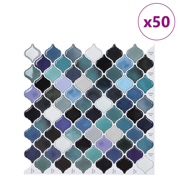 Lanturn-laatta 50 kpl Sinivihreä 27 x 27 cm Polyuretaani ja PET