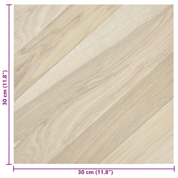 Itsekiinnittyvät Lattialankut Beige Raidallinen 30,5 x 30,5 cm