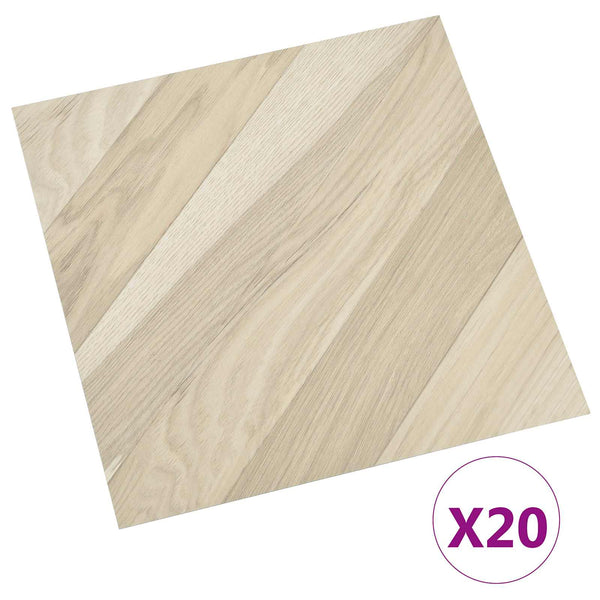 Itsekiinnittyvät Lattialankut Beige Raidallinen 30,5 x 30,5 cm