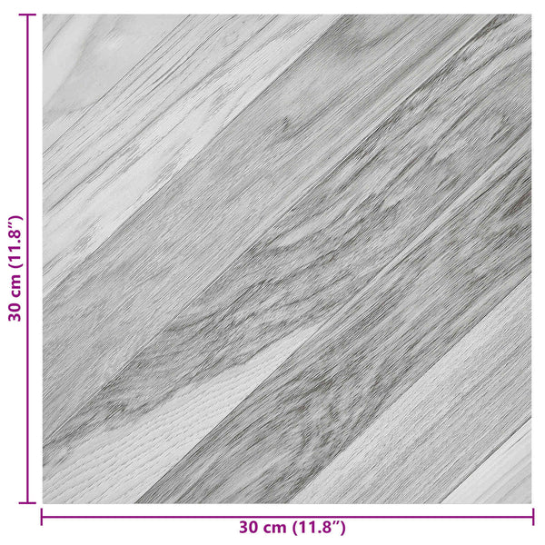 Itsekiinnittyvät Lattialankut Harmaa Raidallinen 30,5 x 30,5 cm